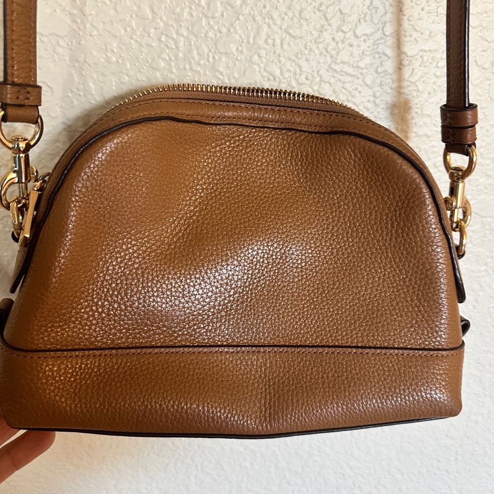 Coach Dome Brown Leather Crossbody Bag - Picture 2 of 5